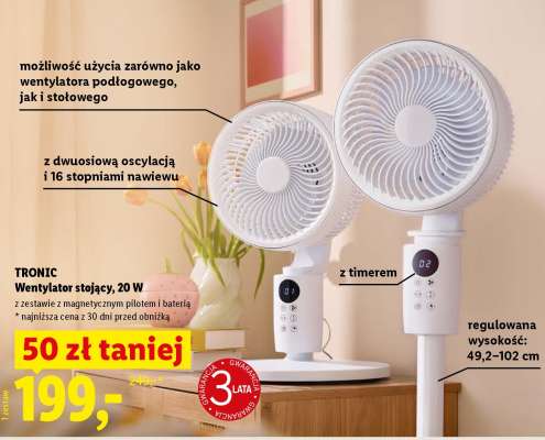 TRONIC Wentylator stojący, 20 W