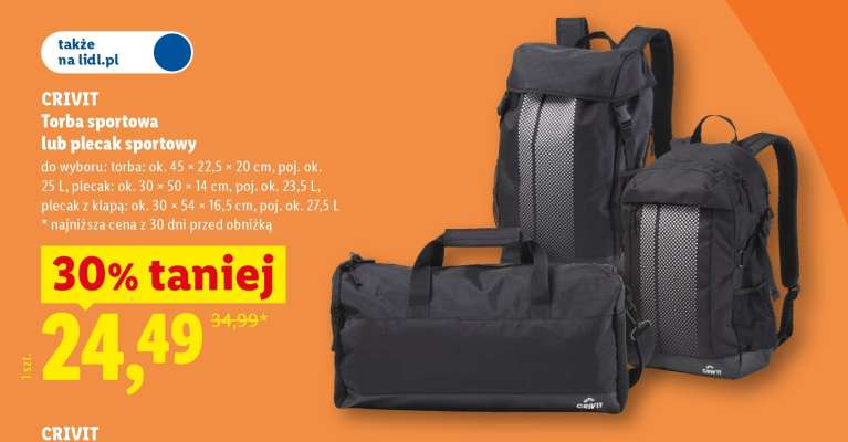 Crivit Torba sportowa lub plecak sportowy