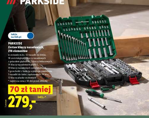 PARKSIDE Zestaw kluczy nasadowych, 216 elementów