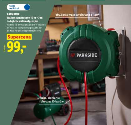 PARKSIDE Wąż pneumatyczny 10 m + 3 m na bębnie automatycznym