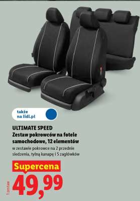 Ultimate Speed Zestaw pokrowców na fotele samochodowe, 12 elementów