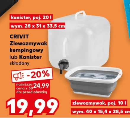 CRIVIT Zlewomywak kempingowy lub Kanister składany