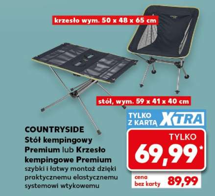 COUNTRYSIDE Stół kempingowy Premium lub Krzesło kempingowe Premium
