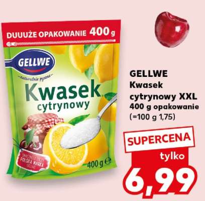 GELLWE Kwasek cytrynowy XXL 400 g opakowanie