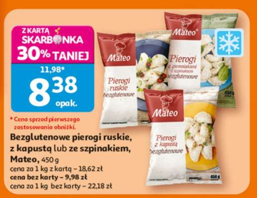 Bezglutenowe pierogi ruskie, z kapustą lub ze szpinakiem, Mateo
