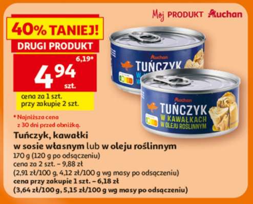 Tuńczyk kawałki w sosie własnym lub w oleju roślinnym