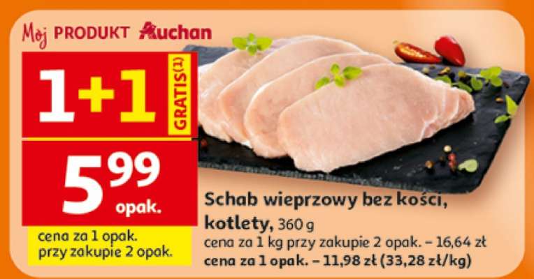Schab wieprzowy bez kości , kotlety