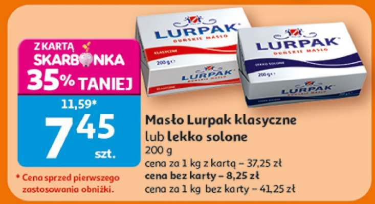 Masło Lurpak klasyczne lub lekko solone