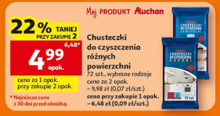 Chusteczki do czyszczenia różnych powierzchni