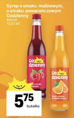 Syrop o smaku malinowym, o smaku pomarańczowym Codzienny