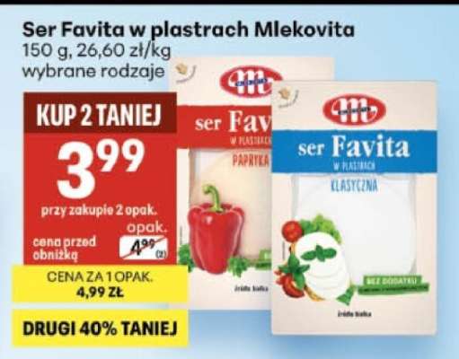Ser Favita w plastrach Mlekovita