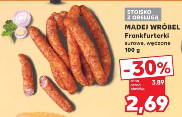 MADEJ WRÓBEL Frankfurterki surowe, wędzone 100 g