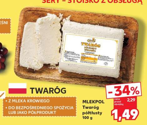 MLEKPOL Twaróg półtłusty 100 g