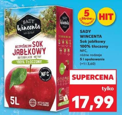 SADY WINCENTA Sok jabłkowy 100% tłoczony