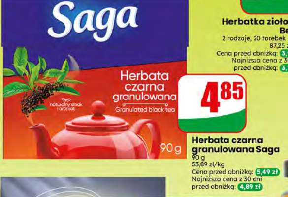 Herbata czarna granulowana Saga