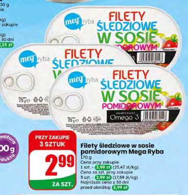 Filety śledziowe w sosie pomidorowym Mega Ryba