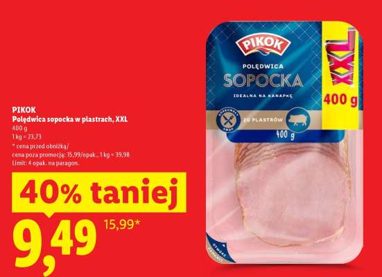 PIKOK Polędwica sopocka w plastrach, XXL