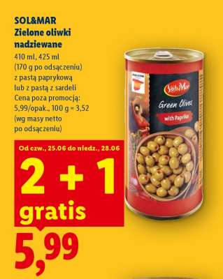 SOL&MAR Zielone oliwki nadziewane