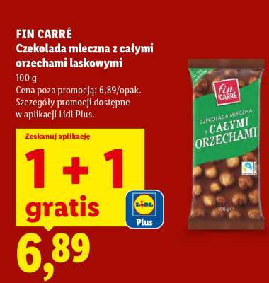 FIN CARRÉ Czekolada mleczna z całymi orzechami laskowymi