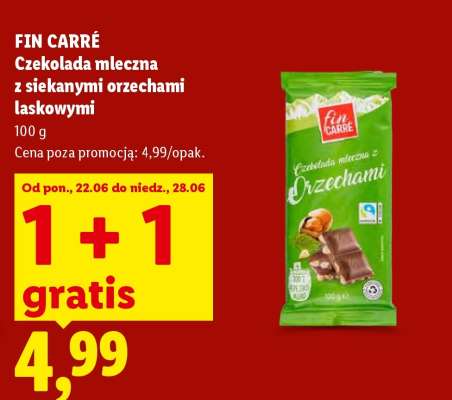 FIN CARRÉ Czekolada mleczna z siekanymi orzechami laskowymi
