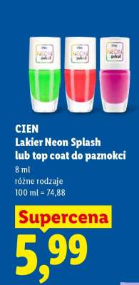 CIEN Lakier Neon Splash lub top coat do paznokci