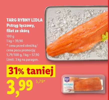 PSTRĄG TĘCZOWY FILET ZE SKÓRĄ