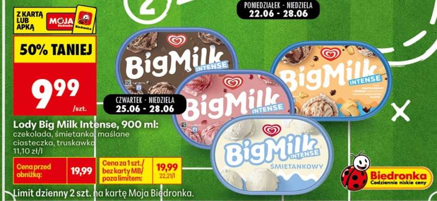 Lody Big Milk Intense, 900 ml