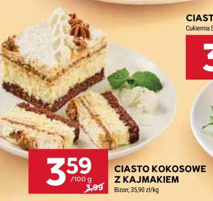 CIASTO KOKOSOWE Z KAJMAKIEM