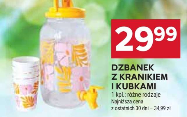Dzbanek z kranikiem i kubkami