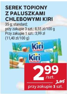 Serek topiony z paluszkami chlebowymi Kiri