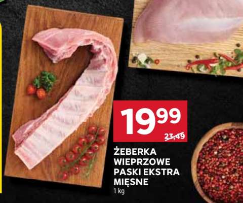 Żeberka wieprzowe paski ekstra mięsne