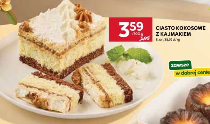 CIASTO KOKOSOWE Z KAJMAKIEM