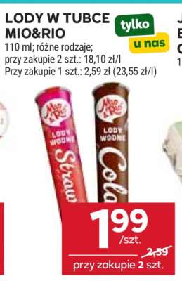Lody w tubce Mio&Rio