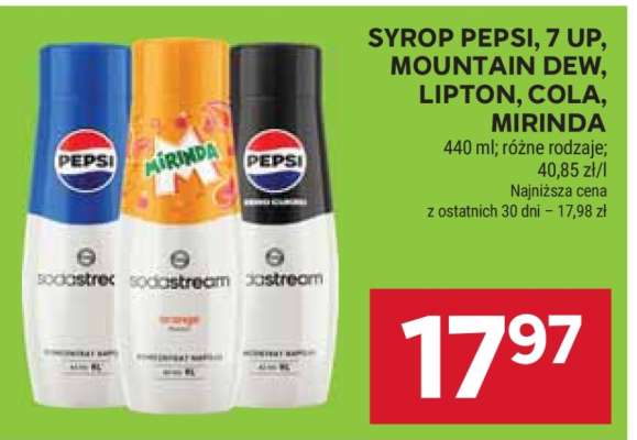 Syrop Pepsi, 7 Up, Mountain Dew, Lipton, Cola, Mirinda