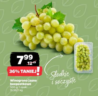 Winogrono jasne bezpestkowe