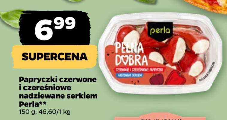 Papryczki czerwone i czereśniowe nadziewane serkiem Perla