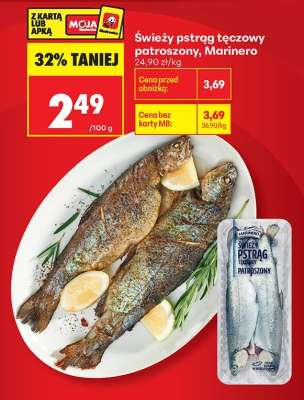 Świeży pstrąg tęczowy patroszony Marinero