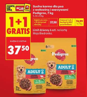 Sucha karma dla psa z wołowiną i warzywami Pedigree, 7 kg