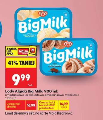 Lody Algida Big Milk, 900 ml