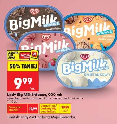 Lody Big Milk Intense, 900 ml