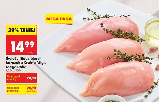 Świeży filet z piersi kurczaka Kraina Mięs, Mega Paka