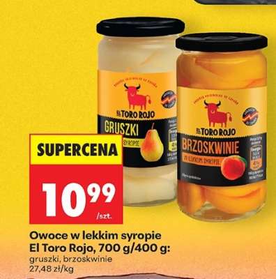 Owoce w lekkim syropie El Toro Rojo, 700 g/400 g