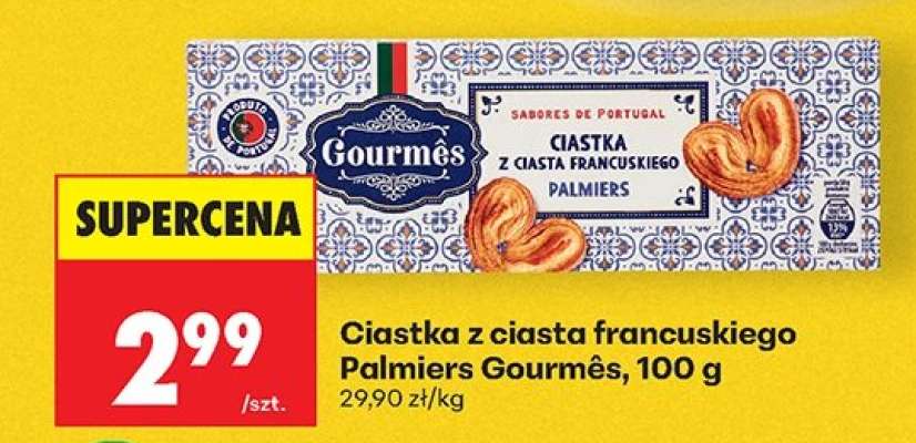 Ciastka z ciasta francuskiego Palmiers Gourmês, 100 g