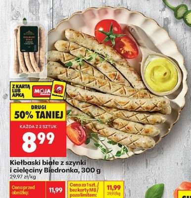 Kiełbaski białe z szynki i cielęciny Biedronka, 300 g