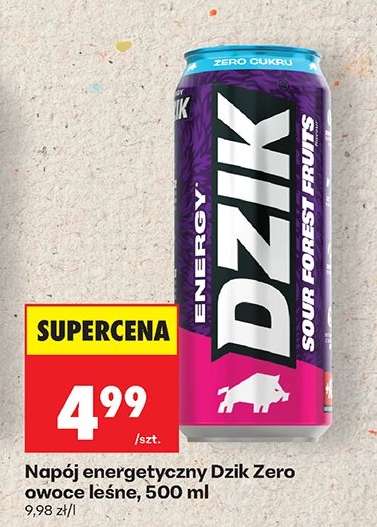 Napój energetyczny Dzik Zero owoce leśne, 500 ml