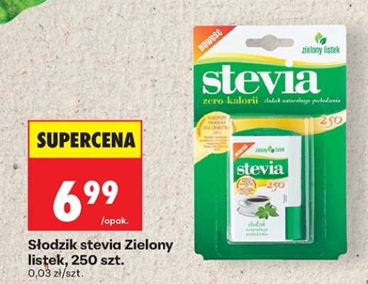 Słodzik stevia Zielony listek, 250 szt.