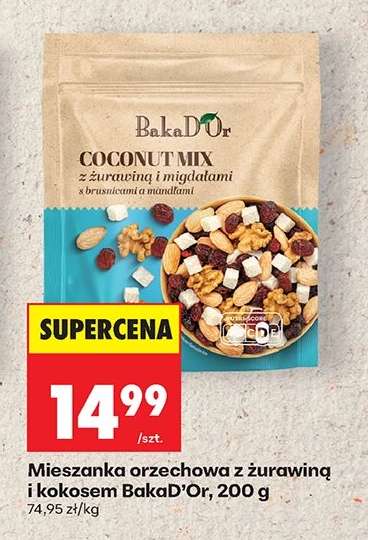 Mieszanka orzechowa z żurawiną i kokosem BakaD’Or, 200 g