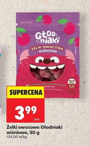 Żelki owocowe Głodniaki wiśniowe, 30 g