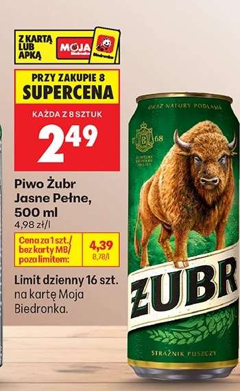 Piwo Żubr Jasne Pełne, 500 ml