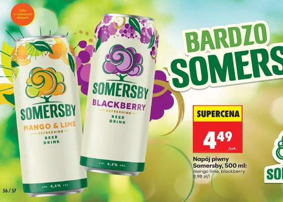 Napój piwny Somersby, 500 ml: mango lime, blackberry